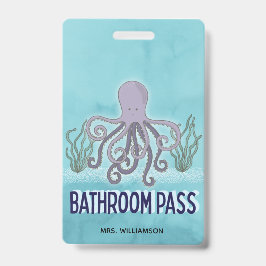 Tarjeta De Identificación Escuela de profesores: Pase de baño Octopus