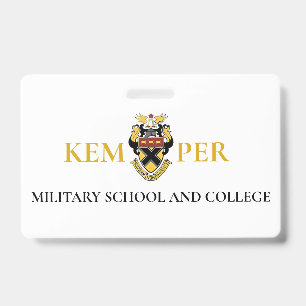 Tarjeta De Identificación Escuela y Colegio Militar Kemper