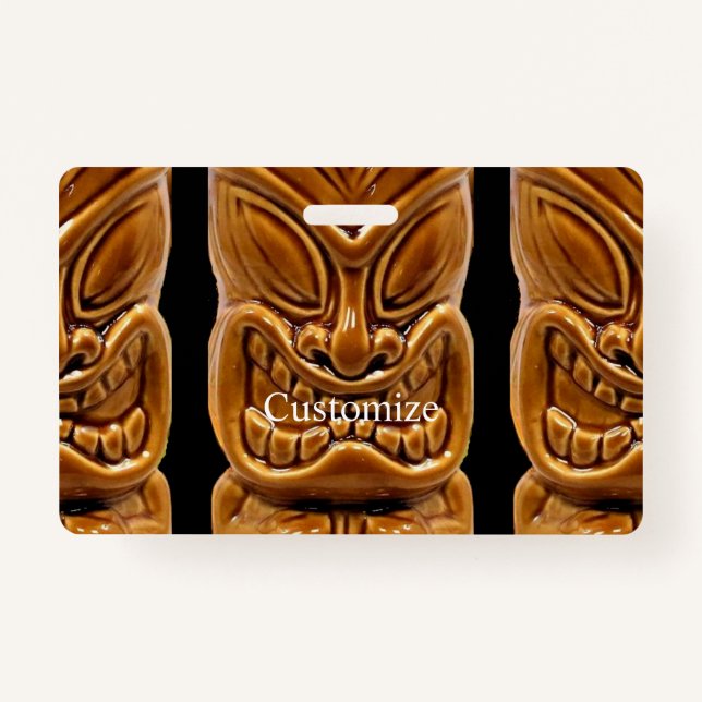 Tarjeta De Identificación Esculturas gemelas de Tiki Thunder_Cove  (Anverso)