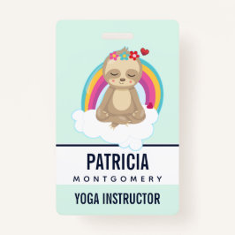 Tarjeta De Identificación Eslogan marrón, meditando en una nube