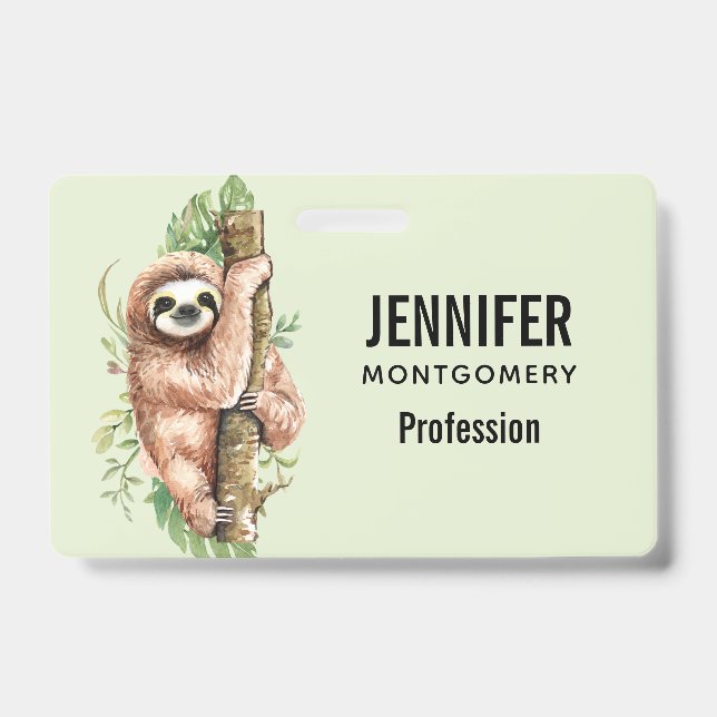 Tarjeta De Identificación Eslora de acuarela y hojas tropicales (Anverso)