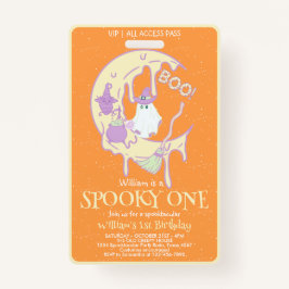 Tarjeta De Identificación Espeluznante un niño se llama niños Halloween Prim