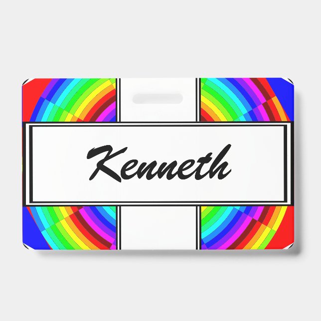 Tarjeta De Identificación Espiral de Arcoíris por Kenneth Yoncich (Parte frontal)