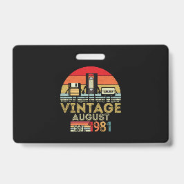 Tarjeta De Identificación EST 1981 Agosto Vintage 40 Cumpleaños