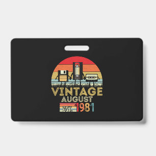 Tarjeta De Identificación EST 1981 Agosto Vintage 40 Cumpleaños