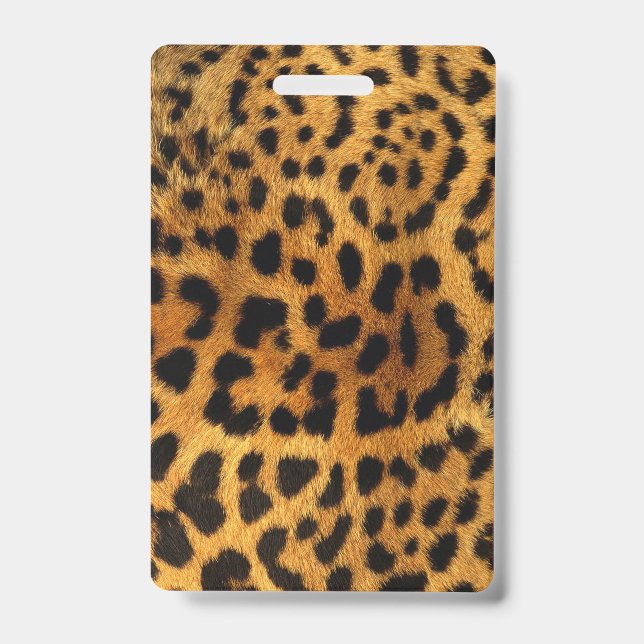 Tarjeta De Identificación estampado de leopardo marrón con motivos de animal (Parte frontal)