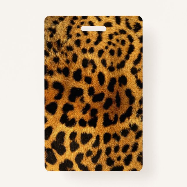 Tarjeta De Identificación estampado de leopardo marrón con motivos de animal (Anverso)