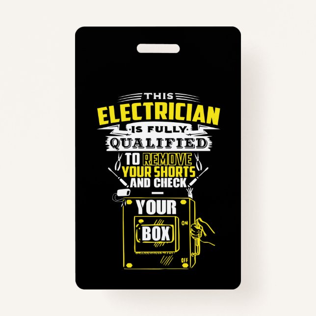 Tarjeta De Identificación Este electricista está completamente cualificado (Anverso)