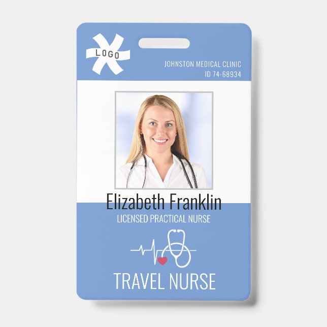 Tarjeta De Identificación Estetioscopio médico Blue TRAVSE NURSE (Parte frontal)
