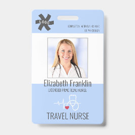 Tarjeta De Identificación Estetioscopio médico Blue TRAVSE NURSE