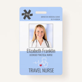 Tarjeta De Identificación Estetioscopio médico Blue TRAVSE NURSE