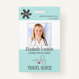 Tarjeta De Identificación Estetioscopio médico Mint Green TRAVSE NURSE