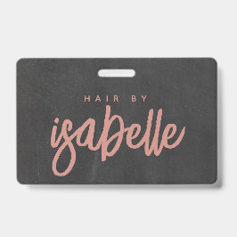 Tarjeta De Identificación Estilista de cabello minimalista rosa polvoriento 
