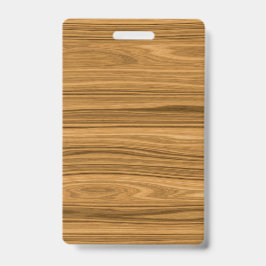 Tarjeta De Identificación Estilo de madera elegante del grano