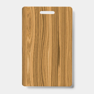 Tarjeta De Identificación Estilo de madera elegante del grano