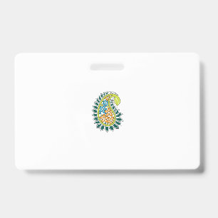 Tarjeta De Identificación Estilo decorativo, verde azul oscuro, mimbre