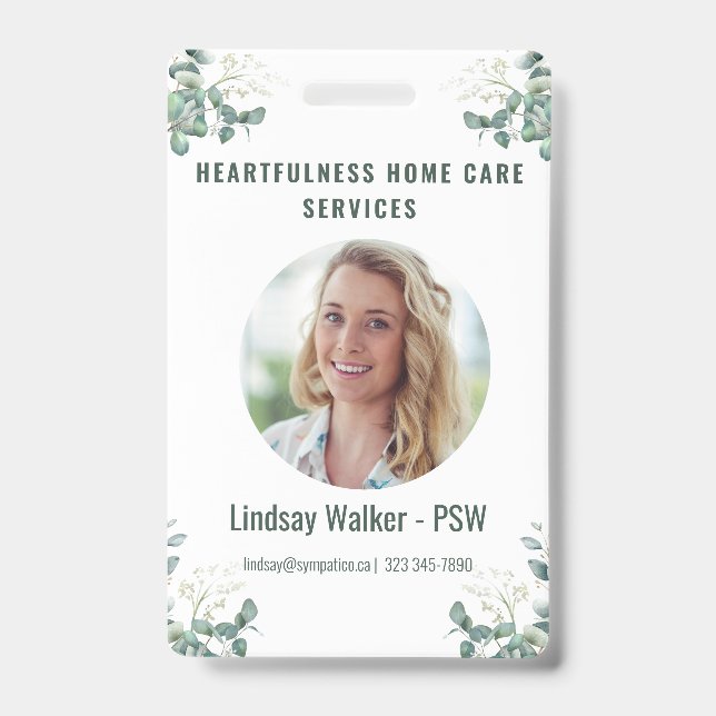 Tarjeta De Identificación Estilo Eucalipto (Parte frontal)