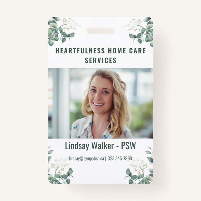 Tarjeta De Identificación Estilo Eucalyptus (Anverso)