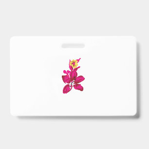 Tarjeta De Identificación Estilo floral, ArtyClick Carmesí, Dorado Claro