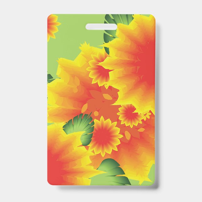Tarjeta De Identificación Estilo floral tropical (Parte frontal)