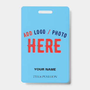 TARJETA DE IDENTIFICACIÓN ESTILO MODERNO PERSONALIZADO SWAG CIELO AZUL MARCA