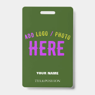 TARJETA DE IDENTIFICACIÓN ESTILO MODERNO PERSONALIZADO VERDE BOSQUE VERIFICA