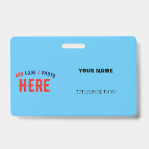TARJETA DE IDENTIFICACIÓN ESTILOSA MARCA MODERNA PERSONALIZADA SWAG CIELO AZ