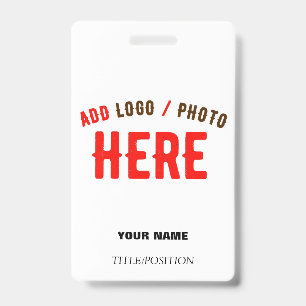 TARJETA DE IDENTIFICACIÓN ESTILOSO MODERNO PERSONALIZABLE BLANCO VERIFICADO