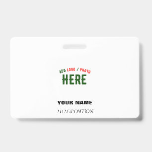 TARJETA DE IDENTIFICACIÓN ESTILOSO MODERNO PERSONALIZABLE BLANCO VERIFICADO