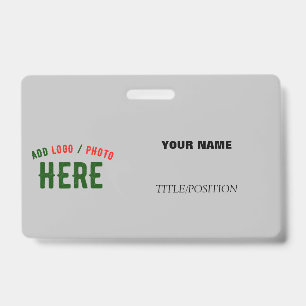 TARJETA DE IDENTIFICACIÓN ESTILOSO MODERNO PERSONALIZABLE CENIZA MARCA VERIF