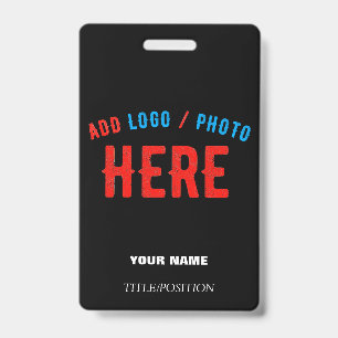 TARJETA DE IDENTIFICACIÓN ESTILOSO MODERNO PERSONALIZABLE NEGRO MARCA VERIFI