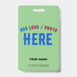 TARJETA DE IDENTIFICACIÓN ESTILOSO MODERNO PERSONALIZADO VERDE MENTA MARCA V