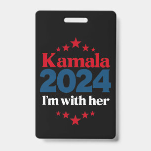 Tarjeta De Identificación Estoy con ella Kamala Vota por la Presidenta Kamal
