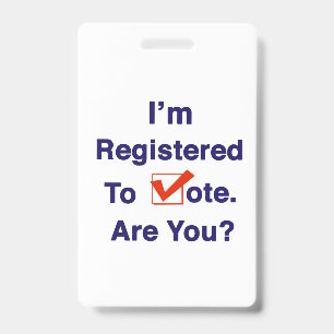 Tarjeta De Identificación Estoy Registrado para Votar 2026