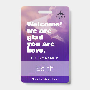 Tarjeta De Identificación Etiqueta con nombre para el equipo de bienvenida d