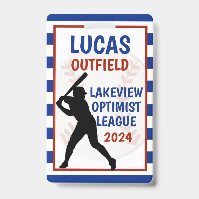 Tarjeta De Identificación Etiqueta de bolsa de béisbol (Parte frontal)
