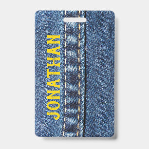 Tarjeta De Identificación Etiqueta de equipaje de jeans / distintivo