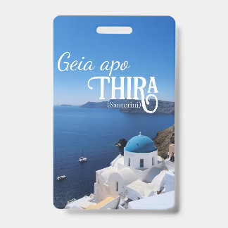 Tarjeta De Identificación Etiqueta de equipaje de Santorini Grecia