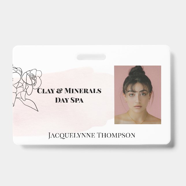 Tarjeta De Identificación Etiqueta de identificación de foto femenina (Parte frontal)