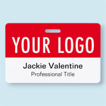 Etiqueta de identificación de personal con logotip