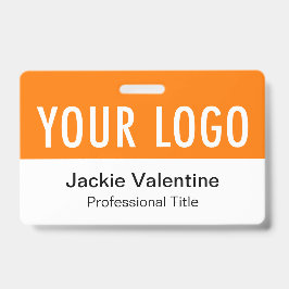 Tarjeta De Identificación Etiqueta de identificación de trabajo con logotipo