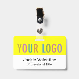 Tarjeta De Identificación Etiqueta de identificación de trabajo con logotipo