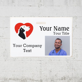 Tarjeta De Identificación Etiqueta de nombre con logotipo veterinario Identi