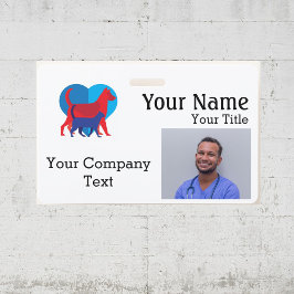 Tarjeta De Identificación Etiqueta de nombre con logotipo veterinario Identi