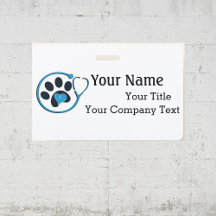 Etiqueta de nombre con logotipo veterinario Person