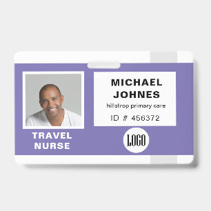 Tarjeta De Identificación Etiqueta de nombre con logotipo y foto del emplead