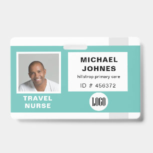 Tarjeta De Identificación Etiqueta de nombre con logotipo y foto del emplead