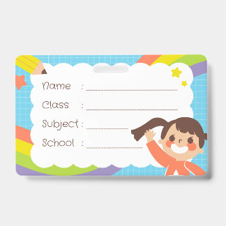Tarjeta De Identificación Etiqueta de nombre de estudiante con insignia de a