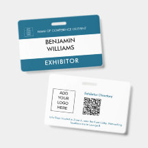 Etiqueta de nombre de expositor QR negro blanco lo