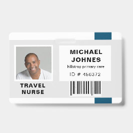 Tarjeta De Identificación etiqueta de nombre de foto de código de barras de 